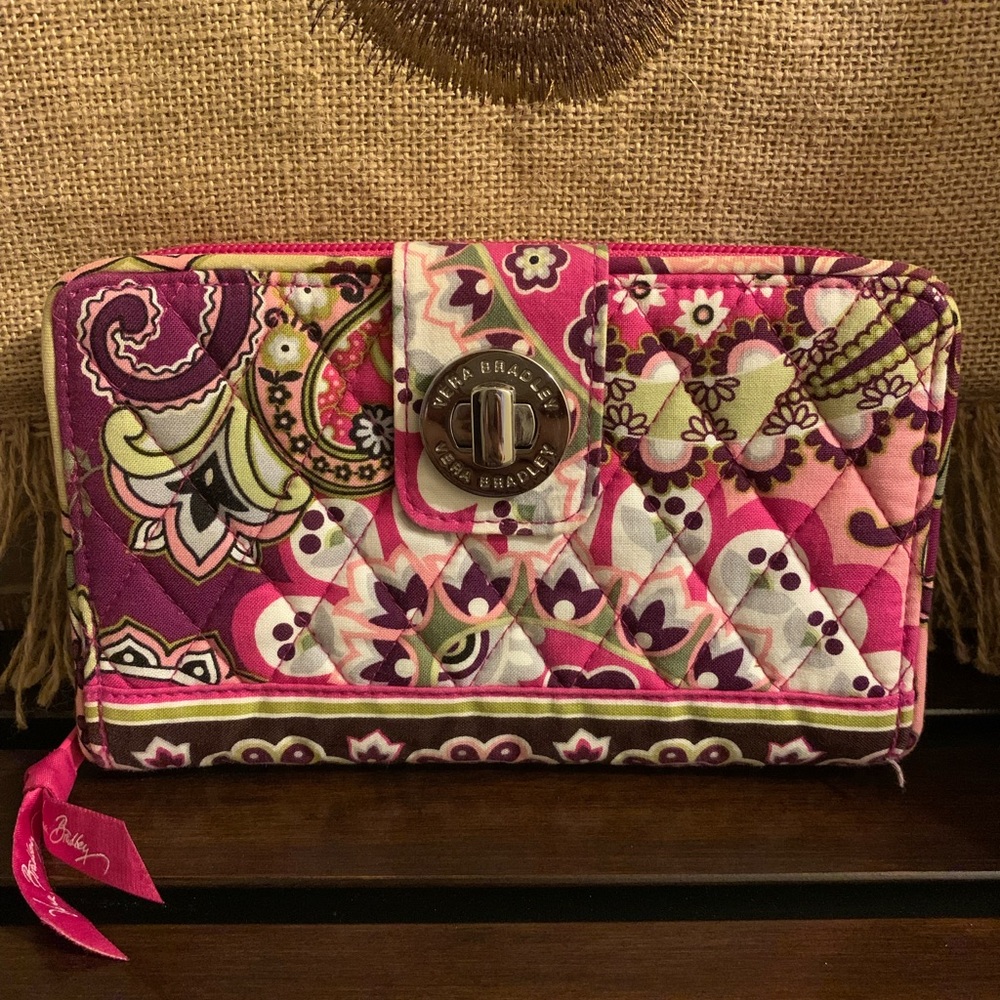 Vera Bradley Morgan Bag-Very Berry Paisley Print with Wallet and Change Purse - Picture 11 of 16